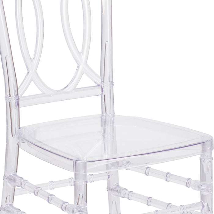 Transparent Design Stacking Chair with Designer Back - Event Chair - UV Resistant