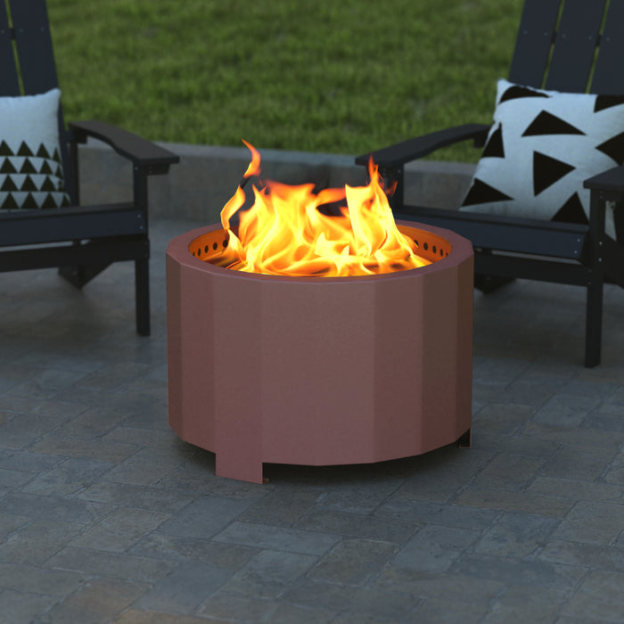 Hestia Steel Portable Smokeless Wood Burning Firepit with Waterproof Cover for Outdoor Use