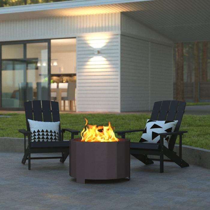 Hestia Steel Portable Smokeless Wood Burning Firepit with Waterproof Cover for Outdoor Use