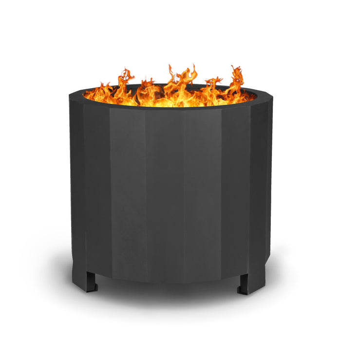 Hestia Steel Portable Smokeless Wood Burning Firepit with Waterproof Cover for Outdoor Use