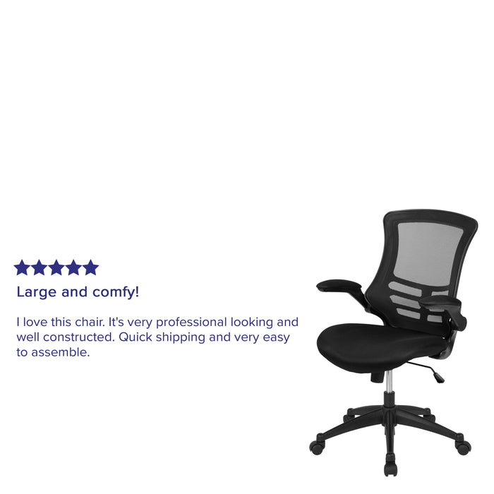 Mid-Back Mesh Swivel Ergonomic Task Office Chair with Flip-Up Arms