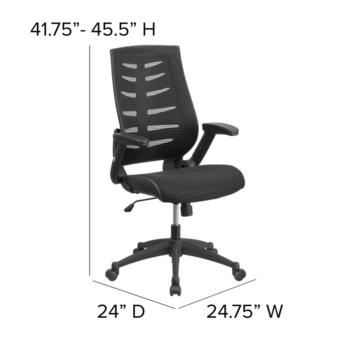 High Back Designer Mesh Executive Swivel Ergonomic Office Chair with Height Adjustable Flip-Up Arms