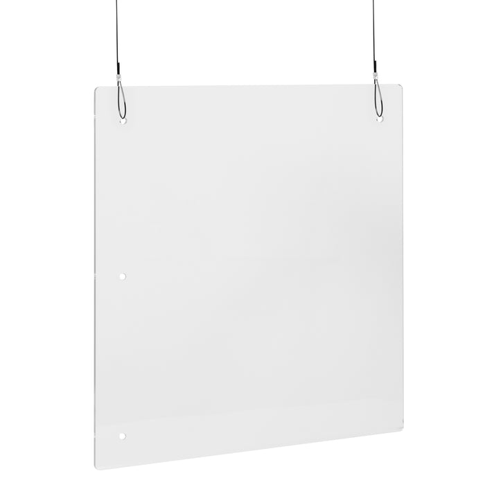 Suspended Register Shield / Sneeze Guard - Mounting or Hanging Hardware Included