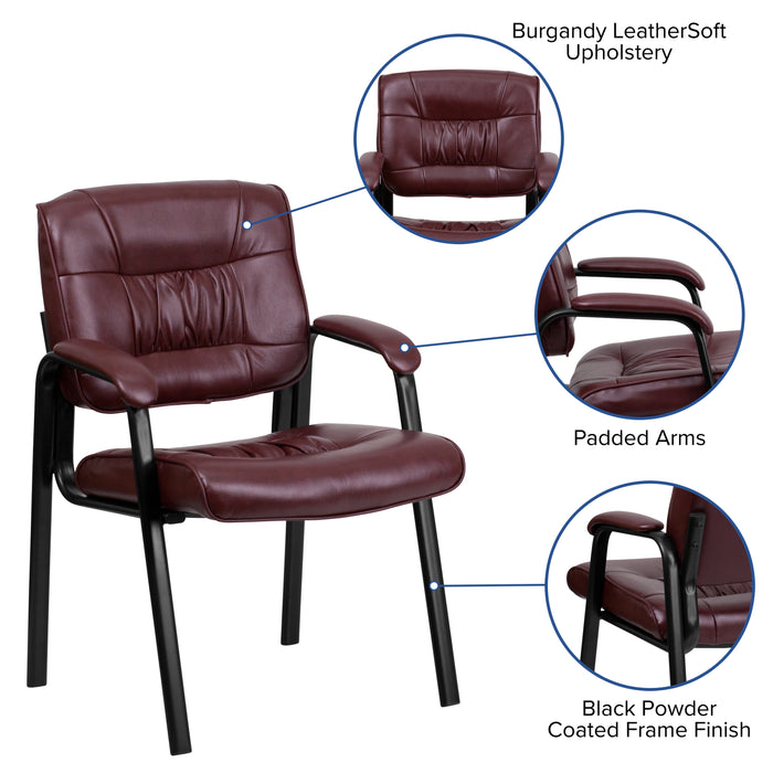 LeatherSoft Executive Reception Chair with Powder Coated Frame