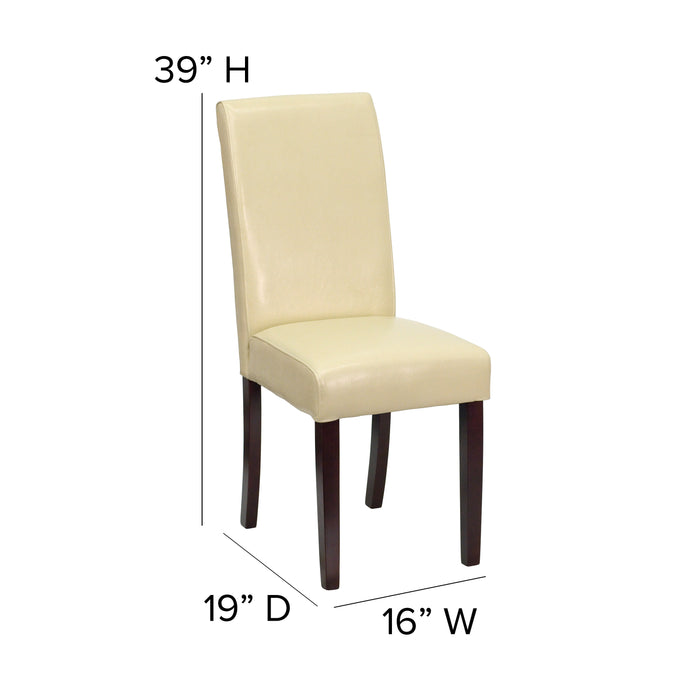 Contemporary Panel Back Parson's Chair with High Density Foam Padding and Finished Hardwood Frame
