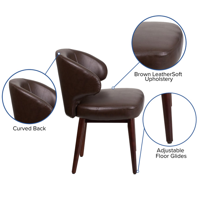 Side Reception Chair with Walnut Legs