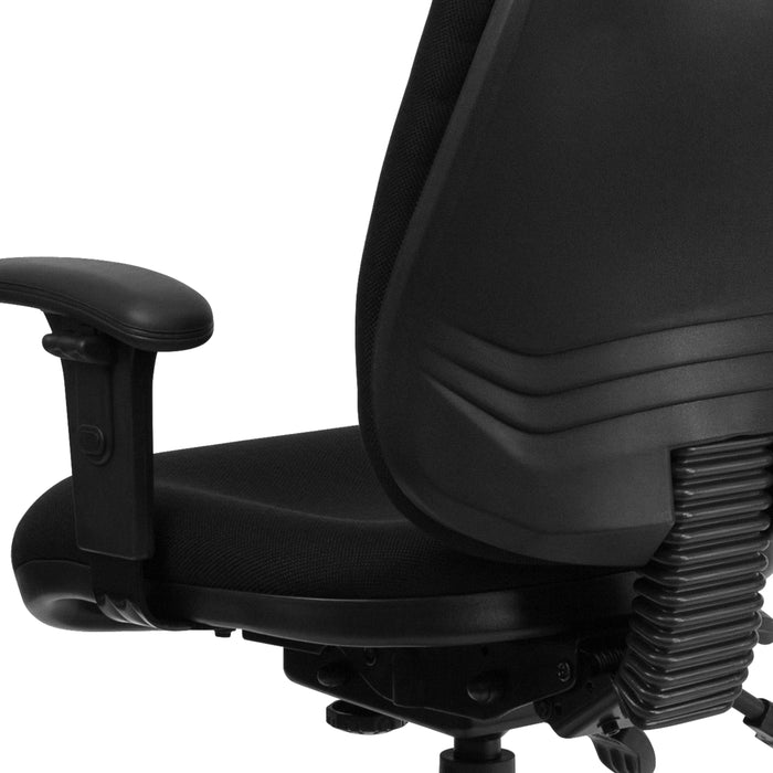 Mid-Back Fabric 3-Paddle Executive Swivel Office Chair & Adjustable Arms