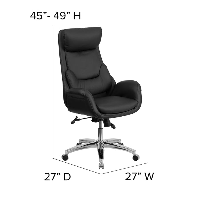High Back LeatherSoft Executive Reclining Ergonomic Swivel Office Chair with Arms