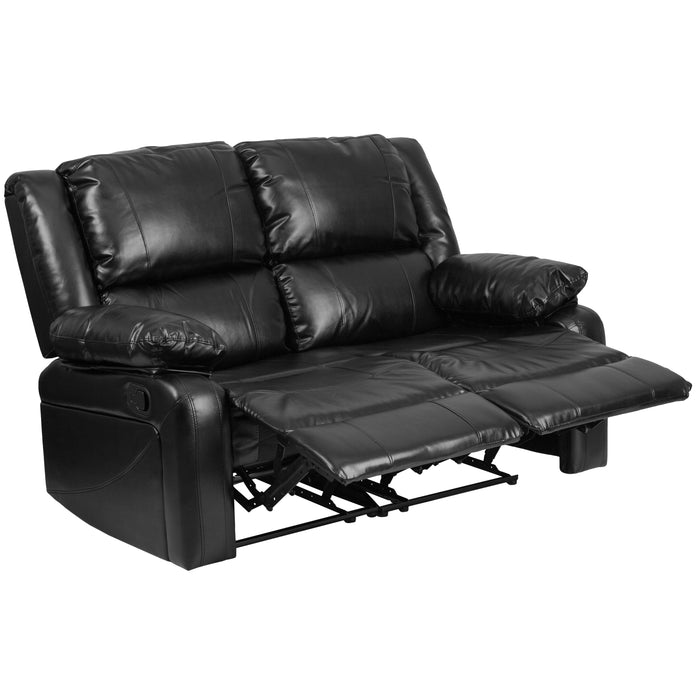 Bustle Back Loveseat with Two Built-In Recliners