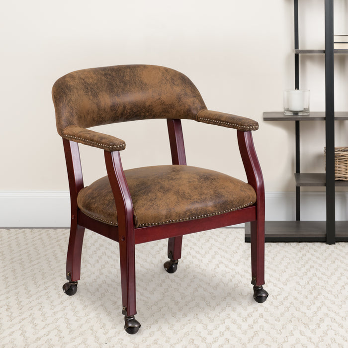 Conference Chair with Accent Nail Trim  and Casters