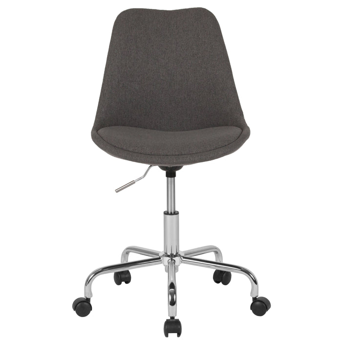 Mid-Back Fabric Task Office Chair with Pneumatic Lift and Chrome Base