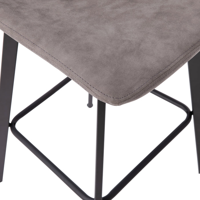 Sina Set of Two 30" Modern Upholstered Barstools, Matte Metal Frames and Plastic Floor Glides