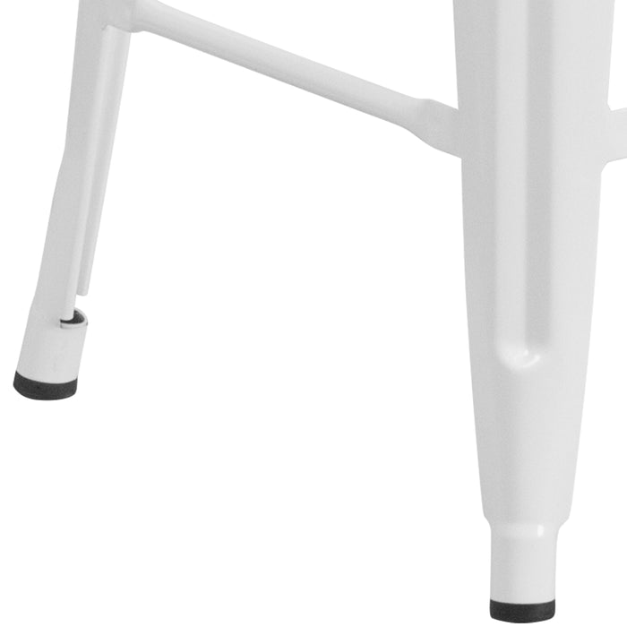 Commercial Grade 24"H Backless Metal Indoor-Outdoor Counter Stool w/ Square Seat