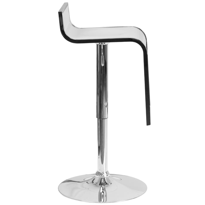Contemporary Plastic Adjustable Height Barstool with Drop Frame