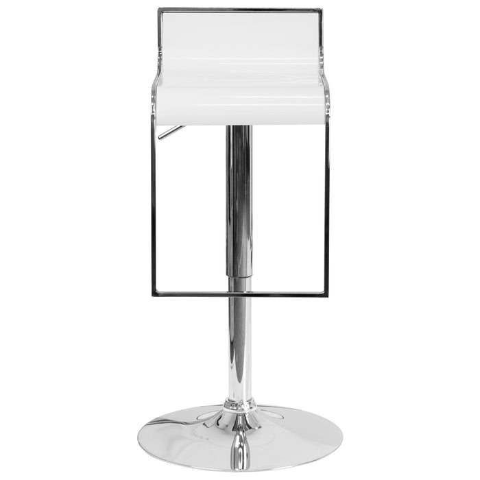 Contemporary Plastic Adjustable Height Barstool with Drop Frame