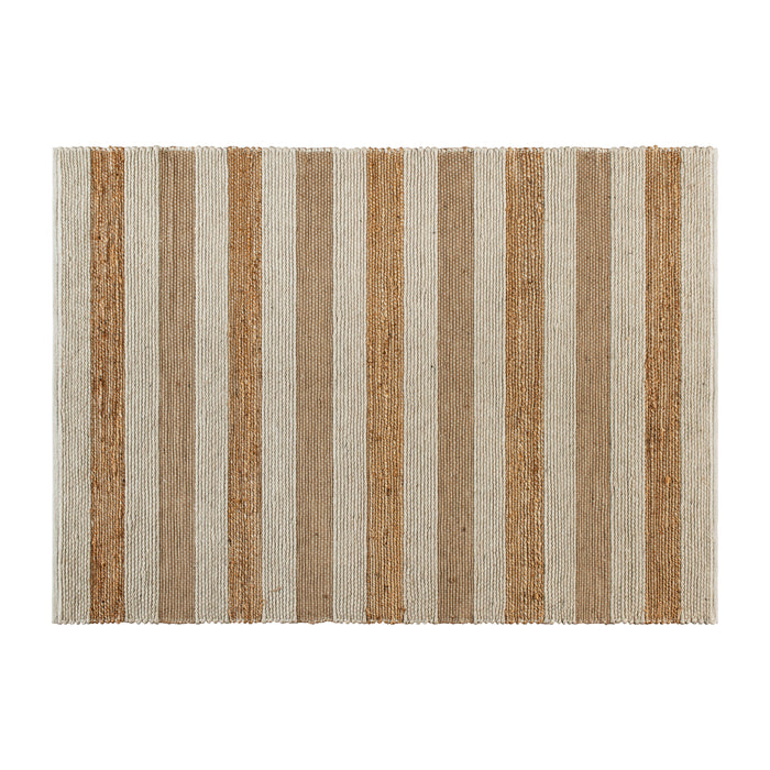 Handwoven Striped Pattern Jute Blend Area Rug