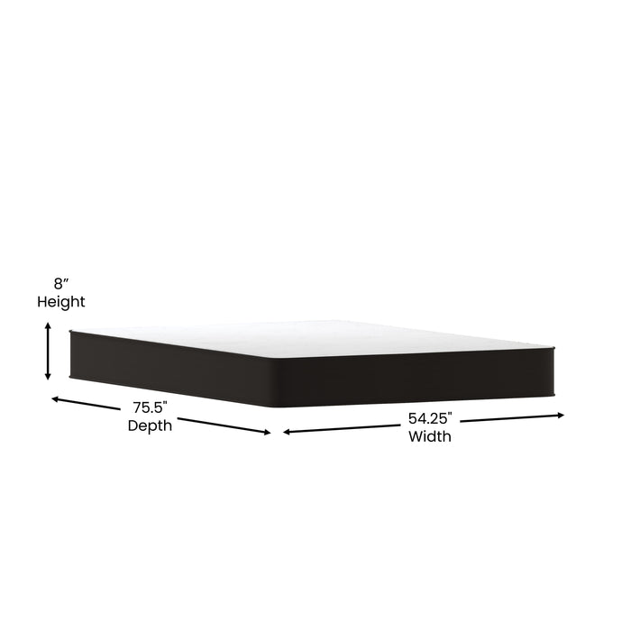 Asteria Premium 8" Firm Hybrid Innerspring Mattress in a Box with Knitted Fabric Top and CertiPUR-US Certified Foam