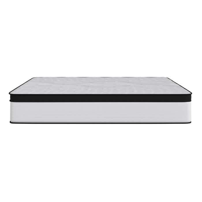 Asteria 12 Inch Hybrid Mattress in a Box with CertiPUR-US Certified Foam, Pocket Spring Core & Knit Fabric Top for All Sleep Positions