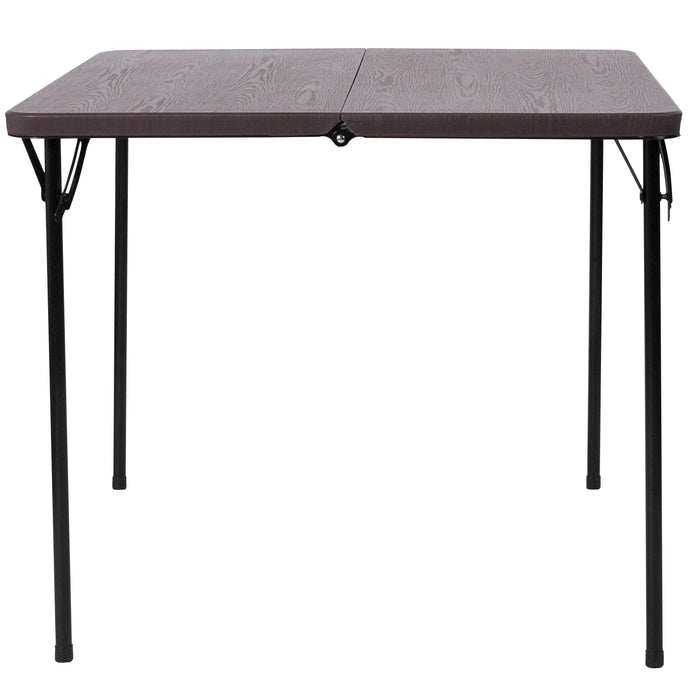 2.83-Foot Square Bi-Fold Plastic Folding Table with Carrying Handle