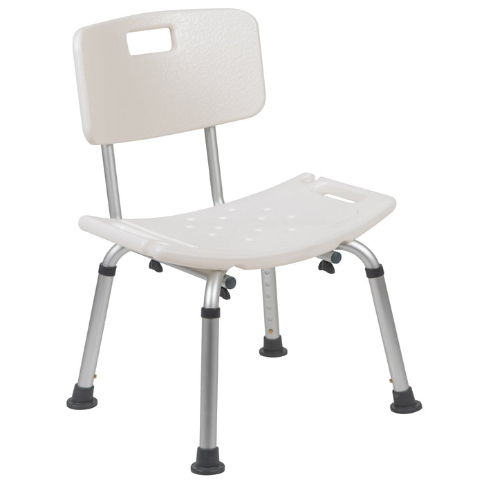 Tool-Free 300 Lb. Capacity, Adjustable Bath & Shower Chair with Back