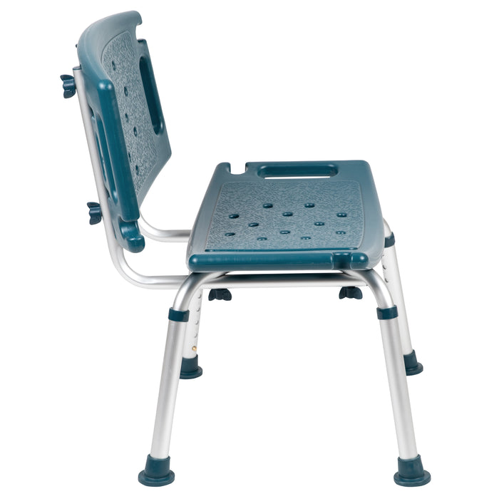 Tool-Free 300 Lb. Capacity, Adjustable Bath & Shower Chair with Large Back