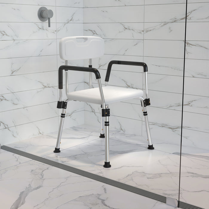 300 Lb. Capacity Quick Release Back & Arm Shower Chair