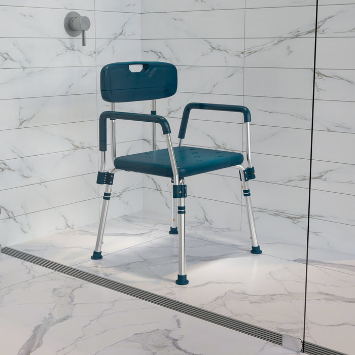 300 Lb. Capacity Quick Release Back & Arm Shower Chair