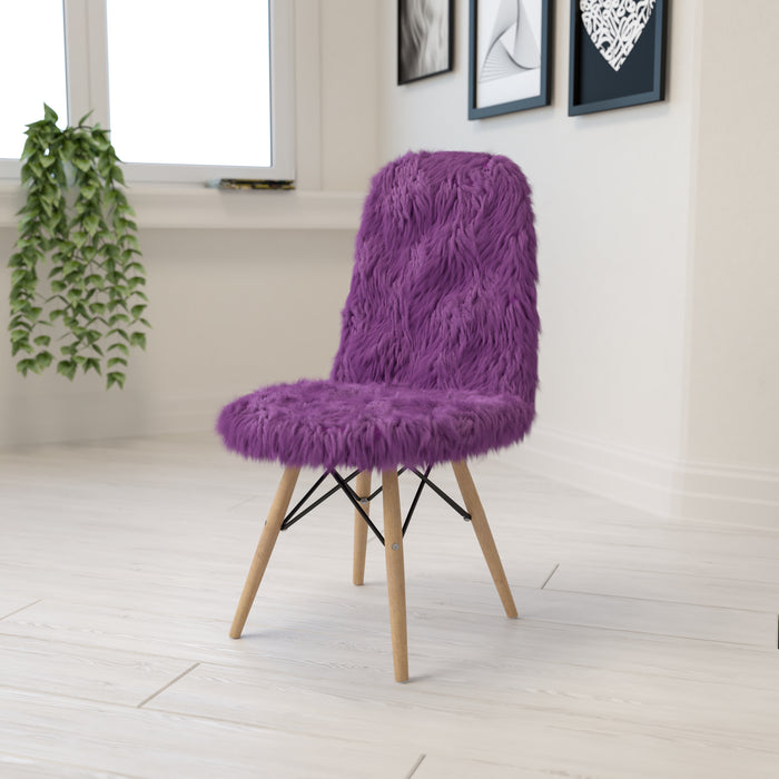 Shaggy Dog Fur Accent Chair — emma-and-oliver - Main Image
