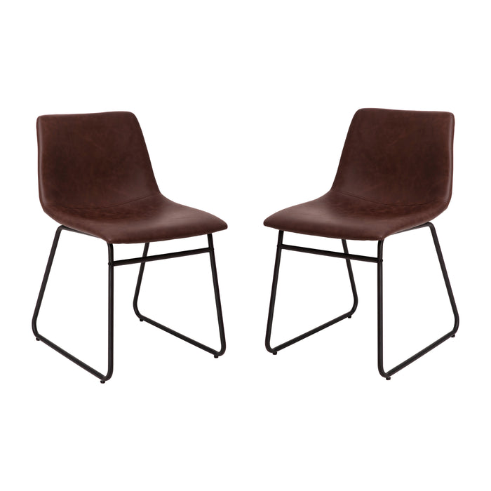 18 Inch Indoor Dining Table Chairs, LeatherSoft Upholstery-Set of 2