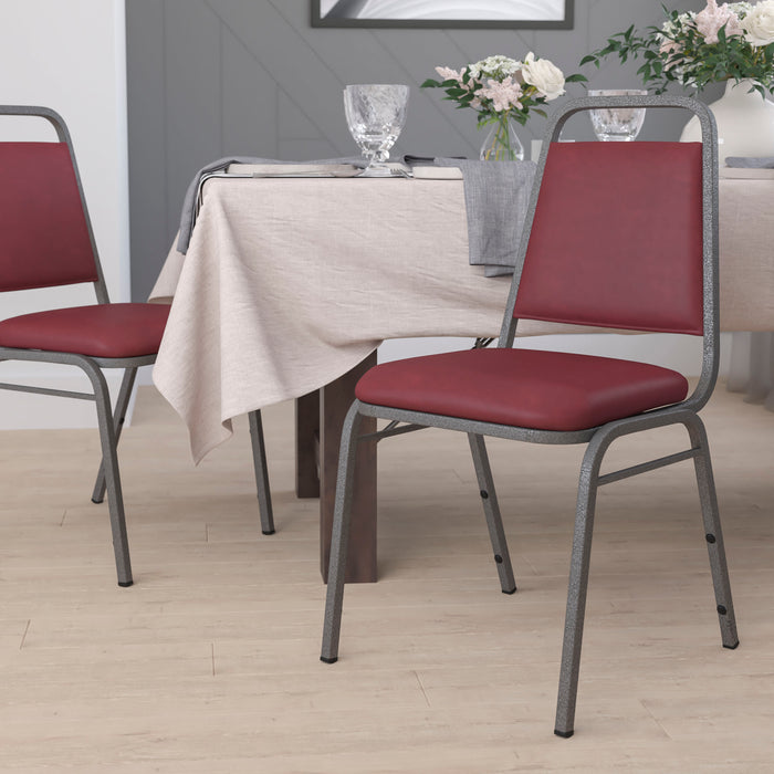 Trapezoidal Back Stacking Banquet Dining Chair - 1.5" Thick Seat