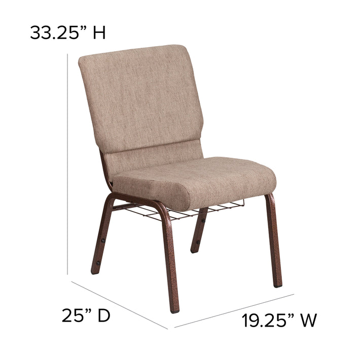 18.5"W Church/Reception Guest Chair with Communion Cup Book Rack