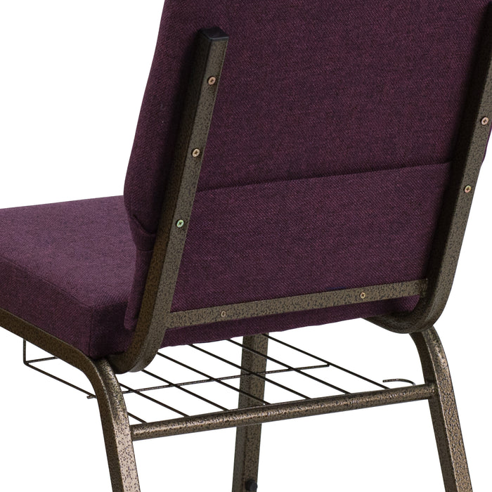 18.5"W Church/Reception Guest Chair with Communion Cup Book Rack