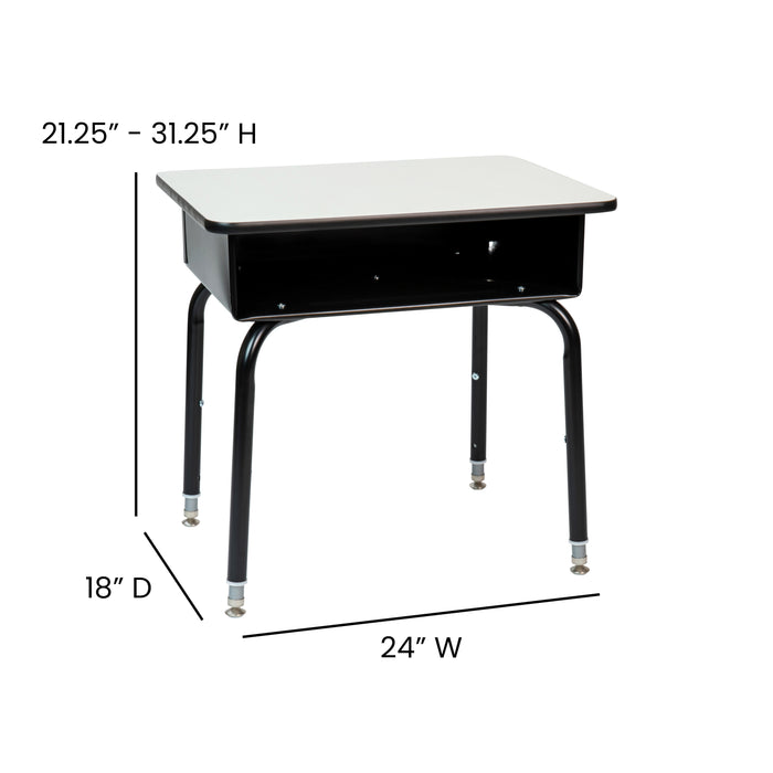 Student Desk with Open Front Metal Book Box - School Desk — emma 