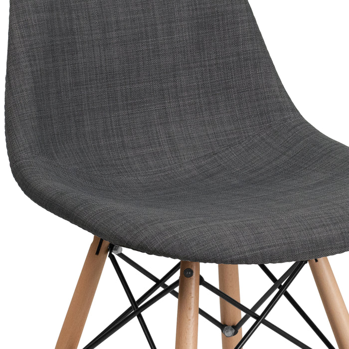 Fabric Accent Dining Chair with Wooden Legs