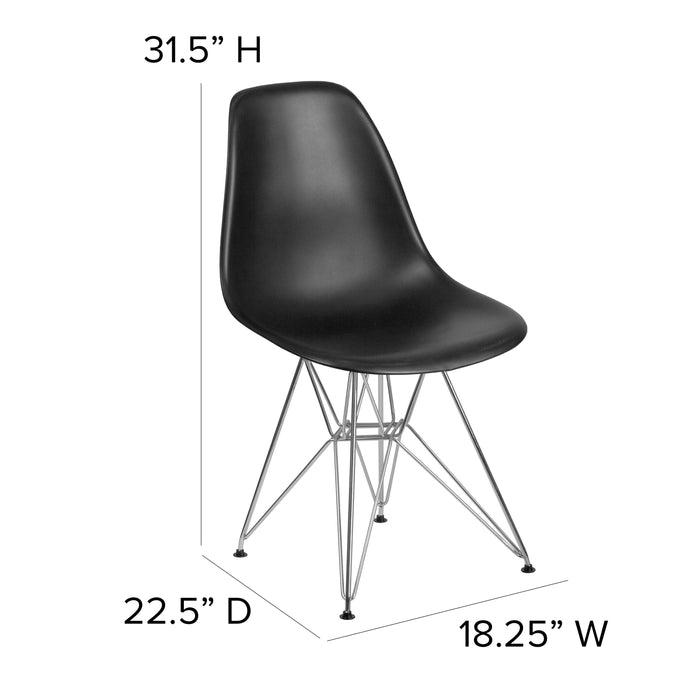 Plastic Accent Dining Chair with Chrome Base