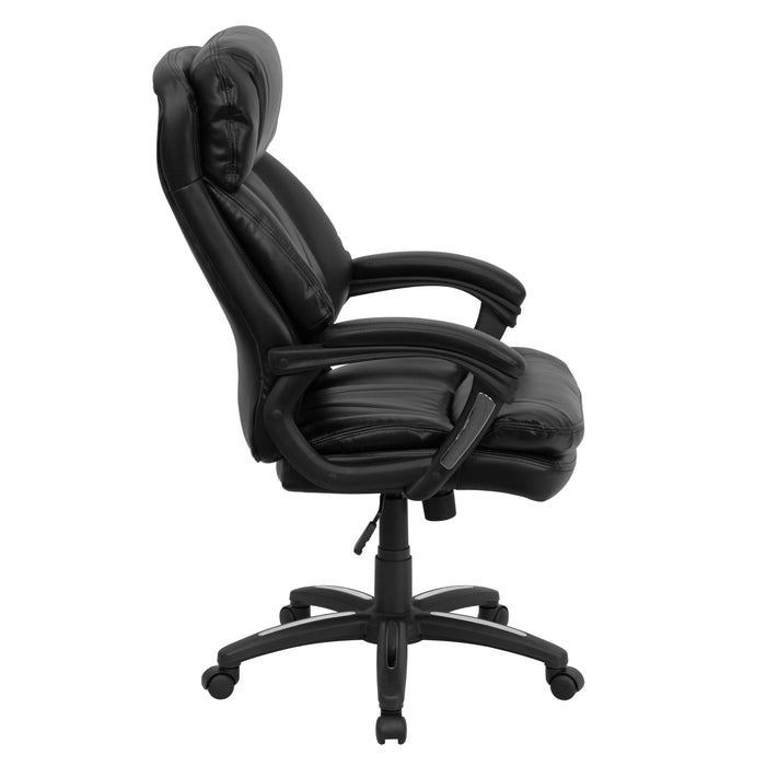 High Back Leather Executive Swivel Ergonomic Office Chair with Plush Headrest, Extensive Padding and Arms