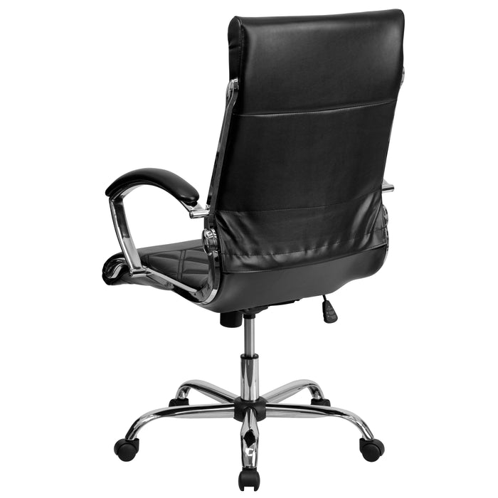 High Back Designer Quilted LeatherSoft Executive Swivel Arm Office Chair