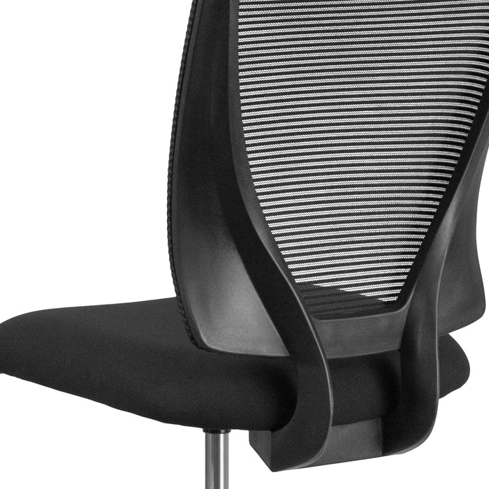 Ergonomic Mid-Back Mesh Drafting Chair with Fabric Seat and Adjustable Foot Ring