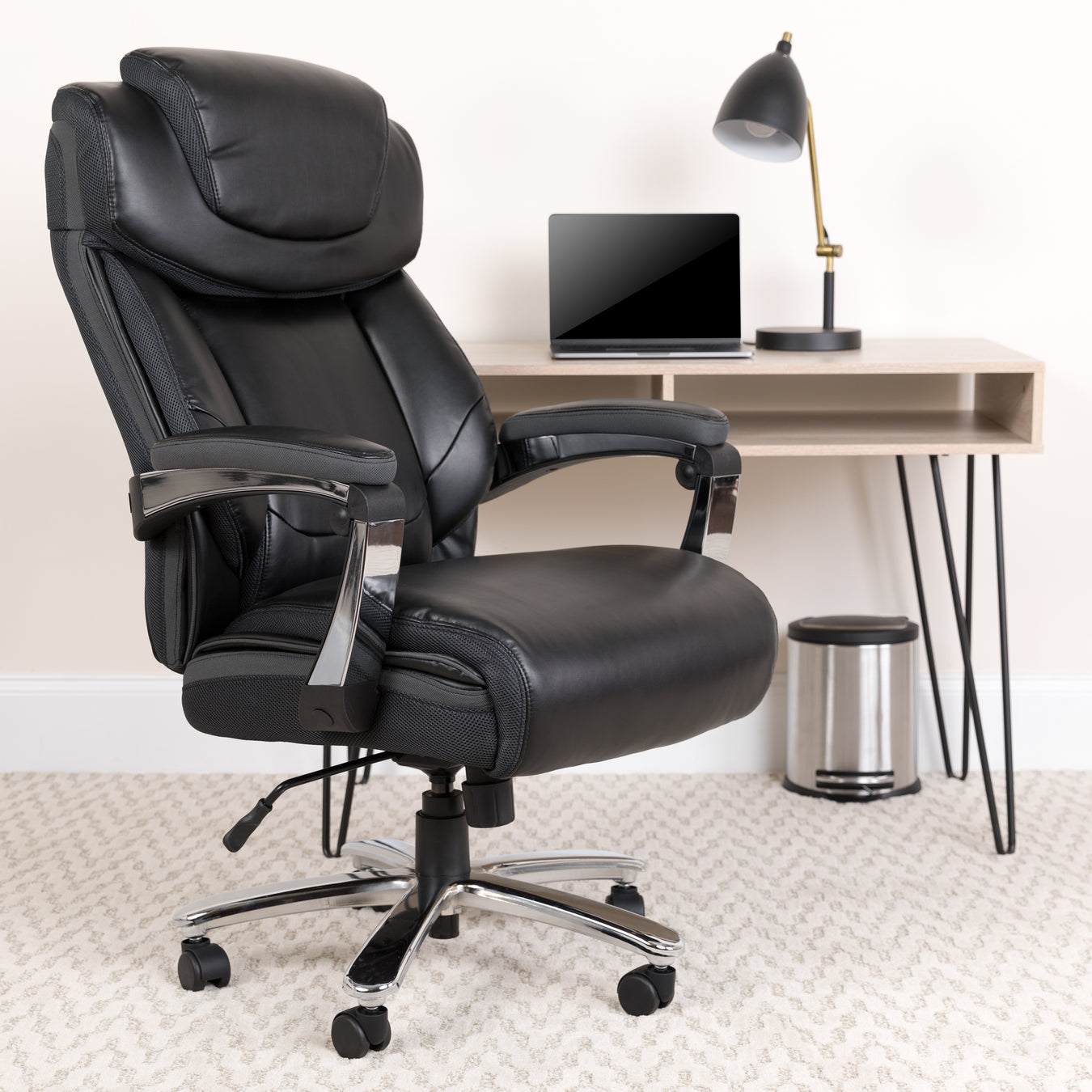 Emma + Oliver Mobile Wooden Ergonomic Kneeling Office Chair in Gray Fabric