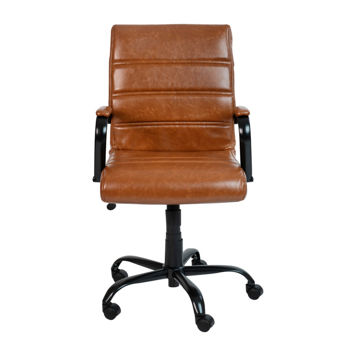 Mid-Back Executive Swivel Office Chair with Metal Frame and Arms