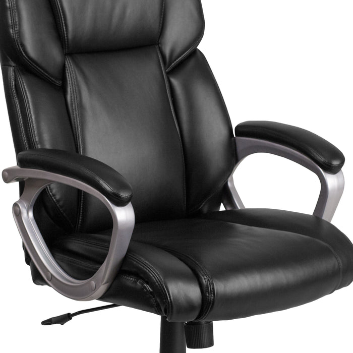 Mid-Back LeatherSoftSoft Executive Swivel Office Chair with Padded Arms