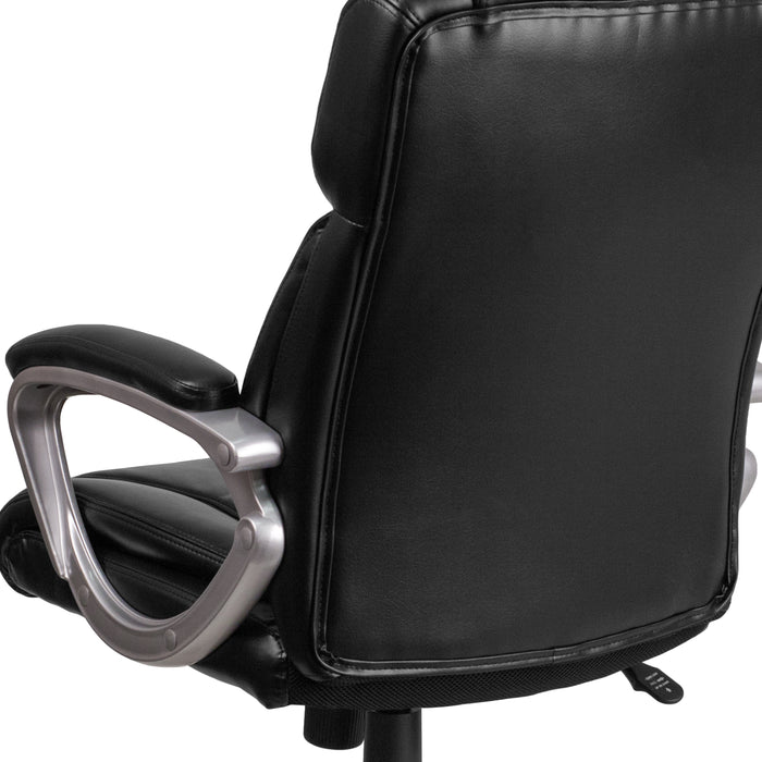 Mid-Back LeatherSoftSoft Executive Swivel Office Chair with Padded Arms