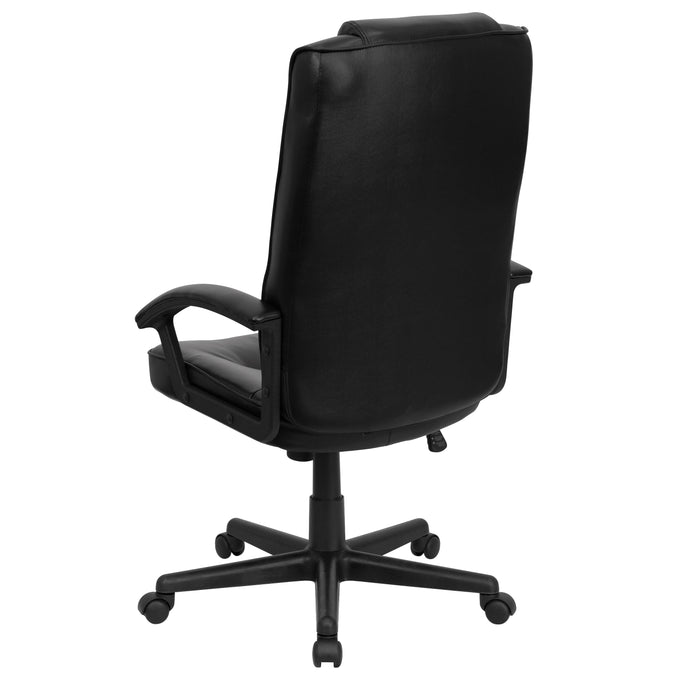 High Back Leather Soft Ripple Upholstered Executive Swivel Office Chair with Arms