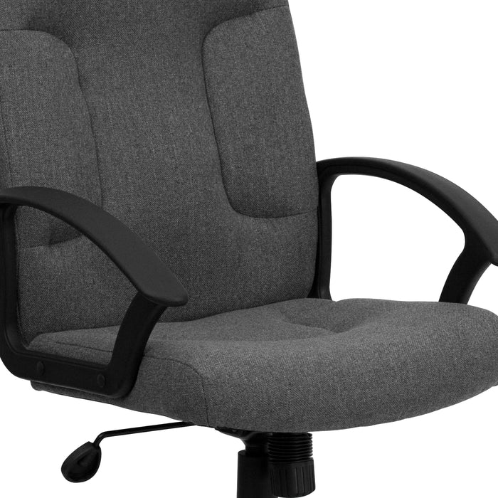 Mid-Back Fabric Executive Swivel Office Chair with Nylon Arms