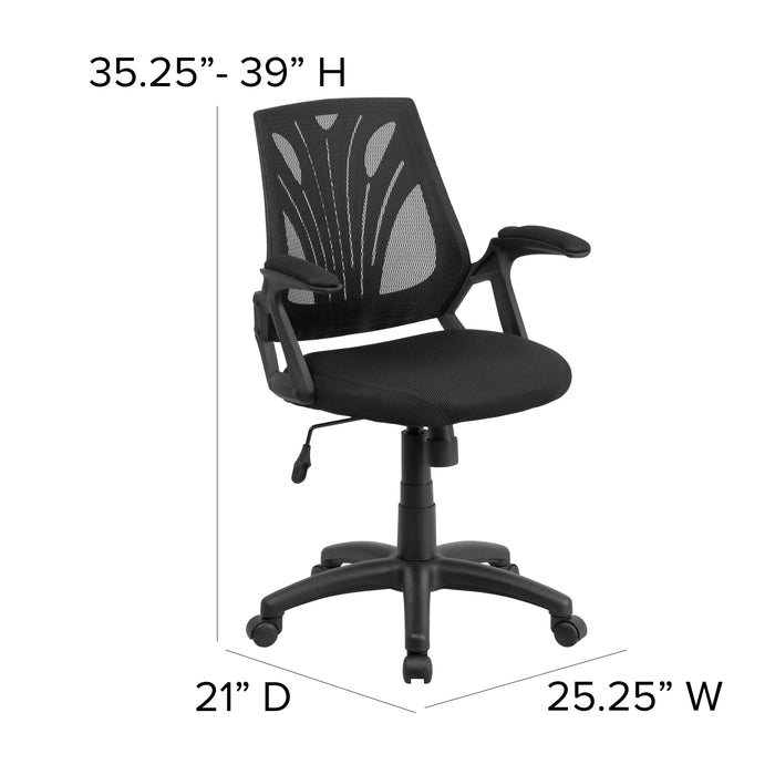 Mid-Back Designer Mesh Swivel Task Office Chair with Open Arms