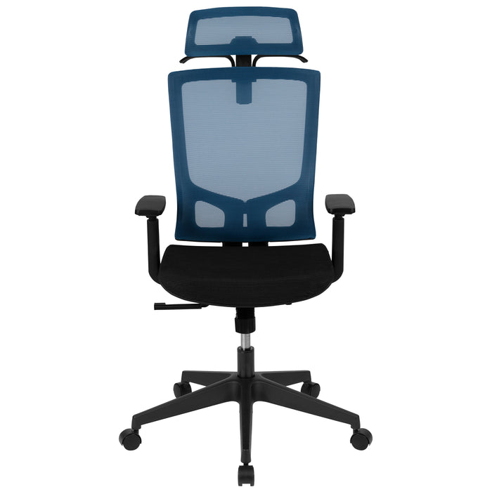 Ergonomic Mesh Office Chair-Synchro-Tilt, Pivot Headrest, Adjustable Arms