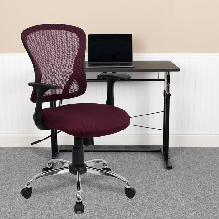Mid-Back Mesh Swivel Task Office Chair with Chrome Base and Arms