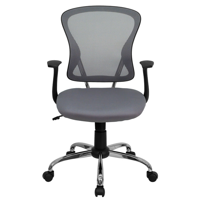 Mid-Back Mesh Swivel Task Office Chair with Chrome Base and Arms