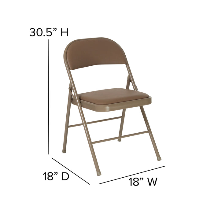2 Pack Home & Office Portable Vinyl Folding Metal Event Chair