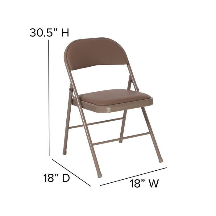 4 Pack Vinyl Padded Metal Frame Event/Home Office Folding Chair